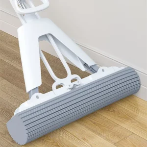 Double Fold Efficient Hands Free Magic Wet Absorbent Telescopic Squeeze Handle Floor Cleaning PVA Sponge Mop