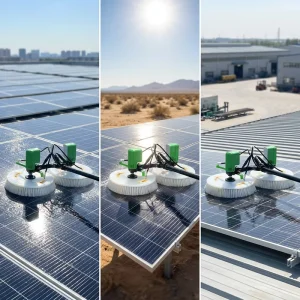 Double Head Photovoltaic Solar Panel Cleaning Brush Telescopic Pole Clean Tool