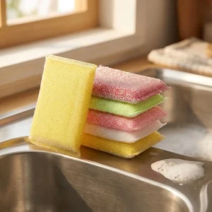 Double Side Multi Purpose Soft Kitchen Dishwashing Scrubber Sponge