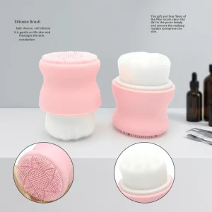 Double Sided 3D Silicone Facial Cleansing Brush Soft Bristle Makeup Remover Deep Pore Blackhead for Sensitive Skin