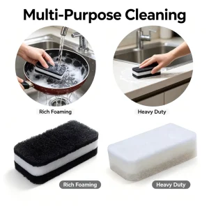 Double Sided Loofah Dish Sponge Multi Purpose for Magic Cleaning Cloth for Kitchen Pot Scrubbing and Dish Washing Home Use