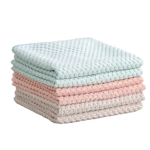 Double Sided Microfiber Cleaning Cloth Quick Drying Kitchen Dish and Glass Wash Towel Household Items