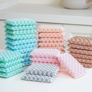 Double Sided Multi Purpose Cleaning Scouring Pad Non Scratch Sponges for Pots