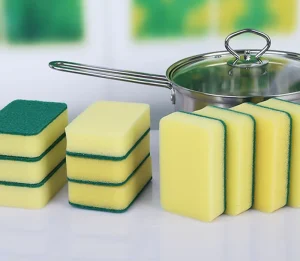 Double Sided Scouring Sponge Household Cleaning Pad for Dish Pots Pans Sink