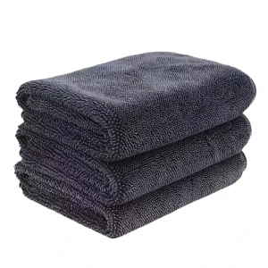 Double Sided Square Car Wash Towels Soft Microfiber 500g/m Quick Dry Cleaning Cloth Lint Free Absorbent Car Drying