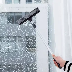 Double-Sided Window Cleaner & Glass Cleaner Long Telescopic Aluminum Rod Household Plastic Wiper for Car Wash Cleaning Tool