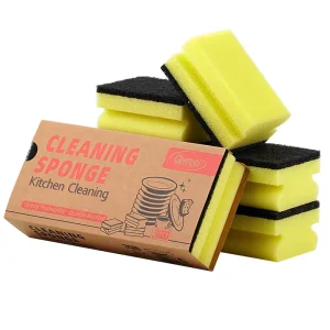 Double layer Sponges & Scouring Pads High Density Dipped High Foam Dishwashing Sponges for Kitchen Household Pot Rust Removal