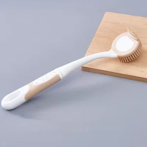 Double sided Pot Bowl Dish Kitchen Cleaner Rubber Pot Brush Household Long Handled Brush for Kitchen