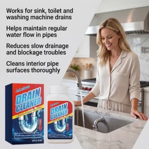 Drain Cleaner Cleaning and Deodorizing of Hair and Oil Residue Blockages in Kitchen and Bathroom Pipes and Pipe Unclogging