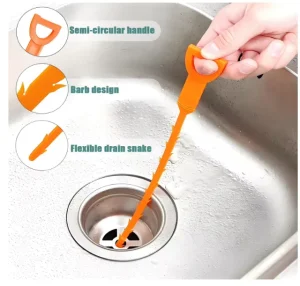 Drain Snake Clog Remover Tool Hair Removal Cleaner for Sinks Sewers Kitchens Bathrooms Toilets