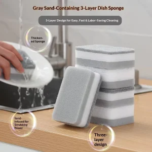 Drop Shipping Thickened High Density Double Sided Dishwashing Sponge Scrubber Kitchen Cleaning Sponge Scouring Pad
