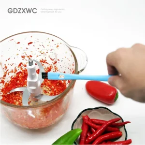 Dual Ended 175mm Small Gadget Kitchen Helper PBT Bristles Multifunctional Cleaning Utensils Long Blue Brushes