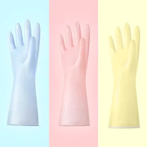 Durable Comfortable Gloves Household Kitchen Cleaning Waterproof Oil Resistant Anti Slip Grip Reusable Protection Food Contact