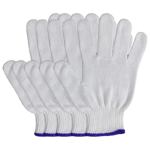 Durable Industrial Custom Anti Slip White Cotton Working Hand Gloves Safety Cotton Knitted Gloves
