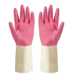 Durable Kitchen Cleaning Waterproof Rubber Gloves Safety Household Gloves Long Latex Dishwashing Gloves