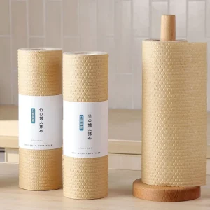 Durable Kitchen Paper Towels Super Absorbent and Fast Dissolving Bamboo Fiber Cloth Roll for Efficient Cleaning