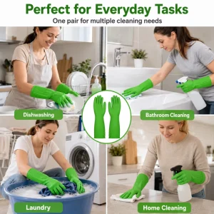 Durable Long Latex Kitchen Gloves Waterproof Anti Slip Hand Protection for Cleaning Dish Washing General Purpose Safety Measures