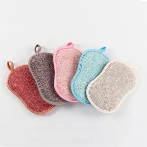 Durable Microfiber Kitchen Cleaning Sponge Household friendly Scouring Pad