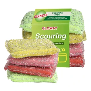 Durable Non Scratch Kitchen Cleaning Dishwashing Scrub Scouring Pads Multi Purpose Heavy Duty Dish Sponge Scourer Scrubber