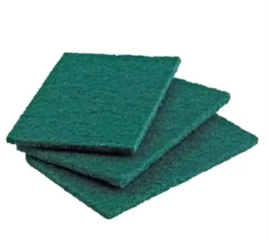 Durable Nylon Green Sponge Scouring Pad Rectangle Non Woven Abrasive Cleaning Scouring Pad with Medium Hardness OEM Customizable