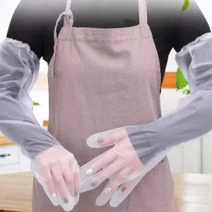 Durable PE Disposable Household Gloves Thick Elastic Long Arm Waterproof Oil Proof Kitchen Cleaning for Food Service Plastic