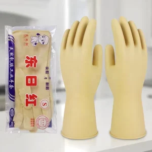 Durable Reusable Waterproof Anti Slip Powder Free Latex Rubber Household Gloves for Kitchen Dish Washing