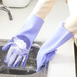 Durable Reusable Waterproof Cleaning Latex Rubber Household Gloves Kitchen Latex Dishwashing Household Gloves