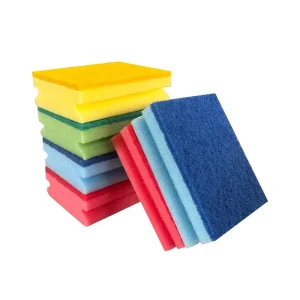 Durable Sponge Scouring Pad for Kitchen Dishes Pots Pans Countertops Non Scratch Cleaning
