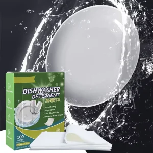 ECO Friendly Disposable Solid Dishwasher Sheet & Tablet Biodegradable Dishwashing Detergent with Lemon Scent for Kitchen Use