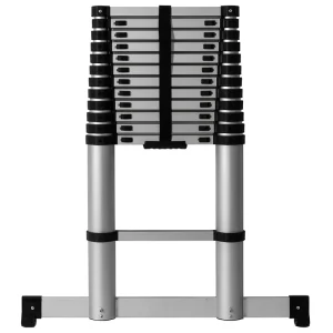 EN131 Certified 3.8M 12 Rung Slow Descent Telescopic Ladder Professional Anti Pinch Industrial Extension Ladder