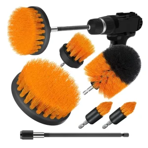 ESD Drill Brush Power Scrubber Cleaning Brush with Extended Long Attachment 6pcs Brushes Kit for Grout Floor Tub Shower Tile