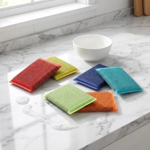 Easy Clean Dual Sided Rectangle Multi purpose Household Kitchen Cleaning Sponge