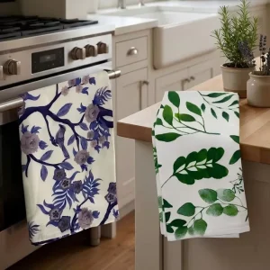 Eco Friendly 100% Cotton Printed Kitchen Dish Towels Heavy Duty Fast Dry Tea Towels for Cooking Baking