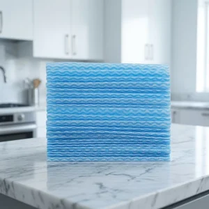 Eco Friendly 100% Polyester Non Woven Cleaning Cloth Square Shape 35g OEM Brand for Kitchen Corners