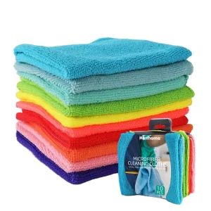 Eco-Friendly 10PCS Recycled PET Cleaning Rags Microfiber Kitchen Cleaning Cloths Multicolor Dish Cloths