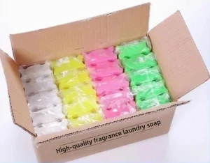 Eco Friendly 238g 4 Colors pack High Foam Fast Dissolve Powerful Stain Remover Laundry Soap for Bulk Order