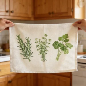Eco Friendly Absorbent Customized Design Microfiber Kitchen Towel Printed Fast Dry Cleaning Waffle Kitchen Tea Dish Towel