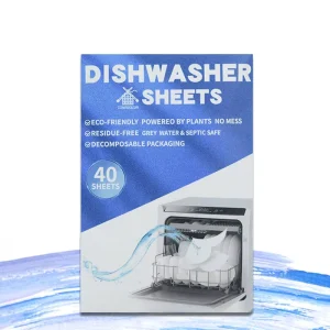 Eco Friendly Biodegradable Dishwasher Sheets Solid White Lemon Scent Disposable Cleaning Detergent 11x14cm