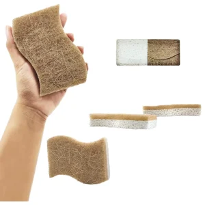 Eco Friendly Biodegradable Kitchen Sponge Natural Compostable Cellulose Coconut Walnut Scrubber Easy Clean Cleaning Foaming