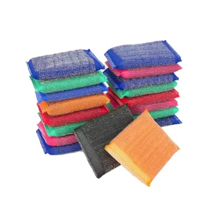 Eco Friendly Cellulose Sponge with Steel Wool Scouring Pad Heavy Duty Non Scratch Kitchen Scrubber for Pots Pans and Dishes