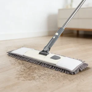 Eco Friendly Chenille Flat Mop with Telescopic Handle for Pet Hair Removal