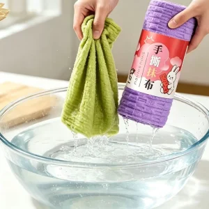 Eco Friendly Cotton Absorbent Oil Staining Removing Honeycomb Woven Square Multi Purpose Kitchen Dish Cloth Strong Soft