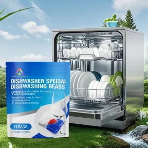Eco Friendly Dishwasher Automatic Detergent Powder Pods for Kitchen Dishwashers 12.5g X 14 Pieces