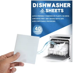 Eco Friendly Dishwasher Detergent Sheets Unscented Plastic Free High Efficiency Solid Enzyme Deep Cleaning Dishwashing Soap