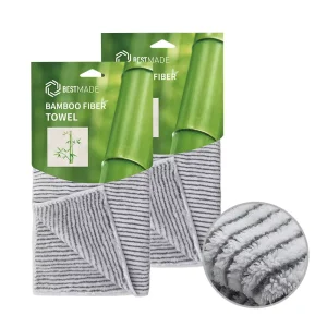 Eco Friendly Fast Drying Terry Bamboo Fiber Microfiber Cleaning Cloth Kitchen Dish Towel