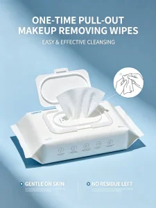 Eco Friendly Gentle One Swipe Cotton Makeup Remover Wipes Moisturizing & Antibacterial Extra Soft Portable