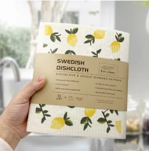 Eco Friendly Household Dish Washing Cloth Cleaning Rag Wood Pulp Cotton Custom Pattern Cellulose Sponge Reusable Paper Towel