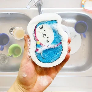 Eco Friendly Household Sisal Fiber Kitchen Scouring Loofah Pad Cellulose Cleaning Wood Pulp Scourer Sponges Household Dishcloth