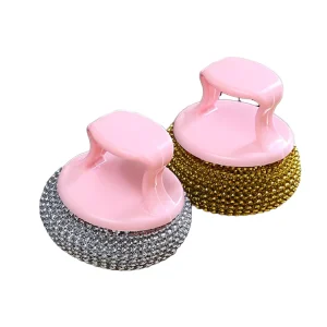 Eco Friendly Kitchen Cleaning Brush with PET & Plastic Handle and Steel Wool Bristles