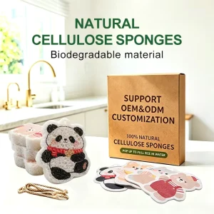 Eco Friendly Kitchen Sponge Compressed Dish Washing Sponge Non scratch Cellulose Cleaning Sponge Scouring Pad